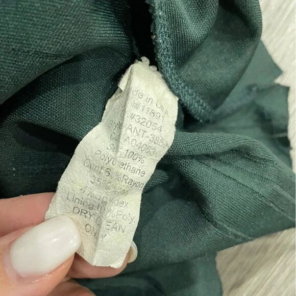 Green Faux Leather Panel  Skirt Small - Picture 5 of 6